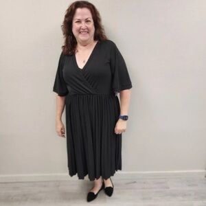 Eloquii Black Pleated Dress - NEW - Size 16